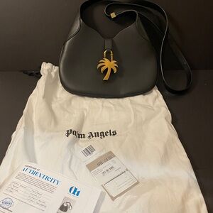 Palm Angels Black Leather Hobo Bag - New - MSRP $1215